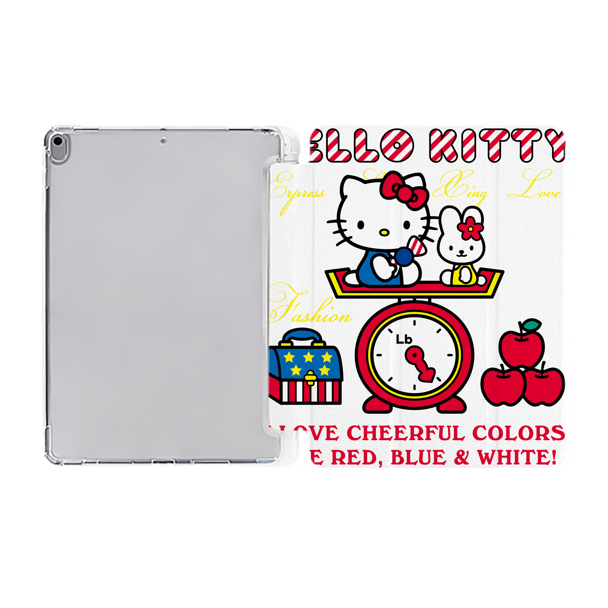 （画像用） Hello Kitty ハローキティ IPad ケース ペン収納付き 三つ折りスタンド PUレザー×シリコン 対応機種9.5/10.5/10.9インチ